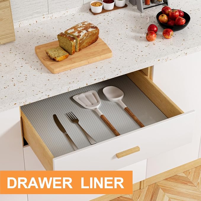 Shelf Liners for Kitchen Cabinets Non-Adhesive: Waterproof Drawer Liner 14 Inch - Image 3