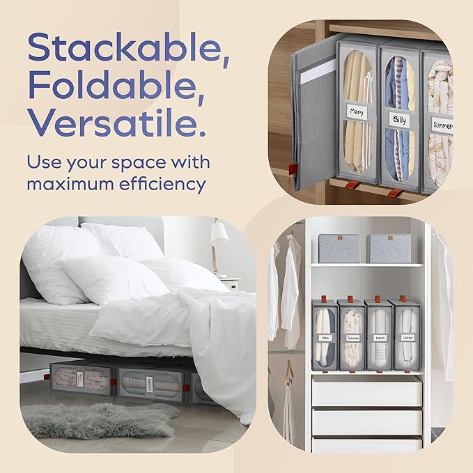 4x Bed Sheet Organizer Storage Boxes - Image 5