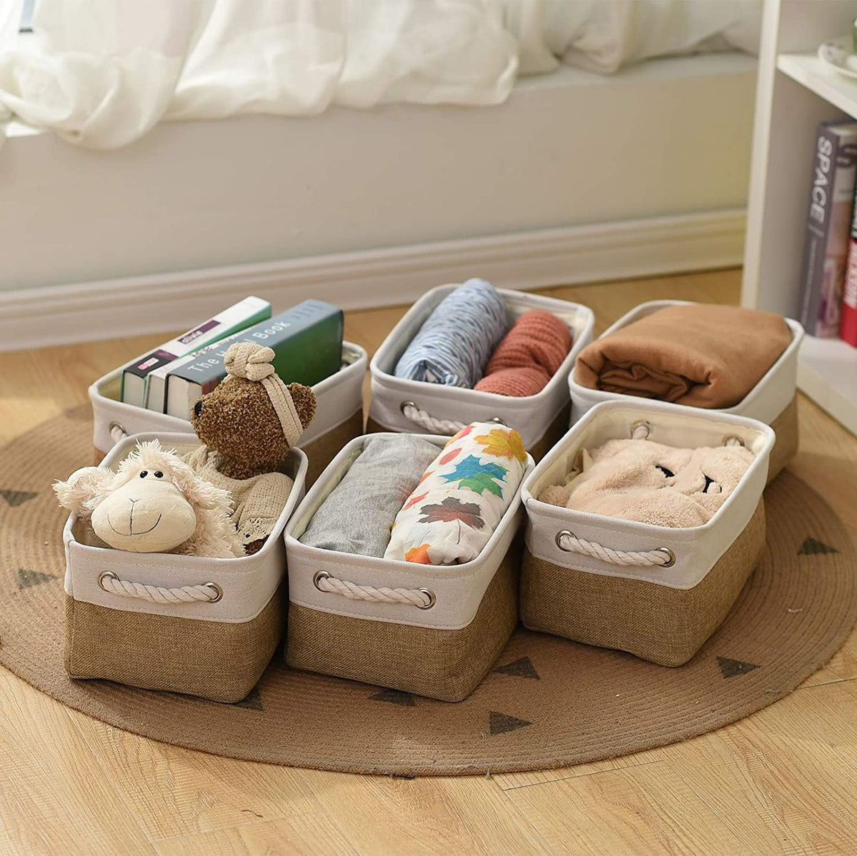 Small Baskets for Organizing, [6 PCS] Collapsible Storage Baskets for