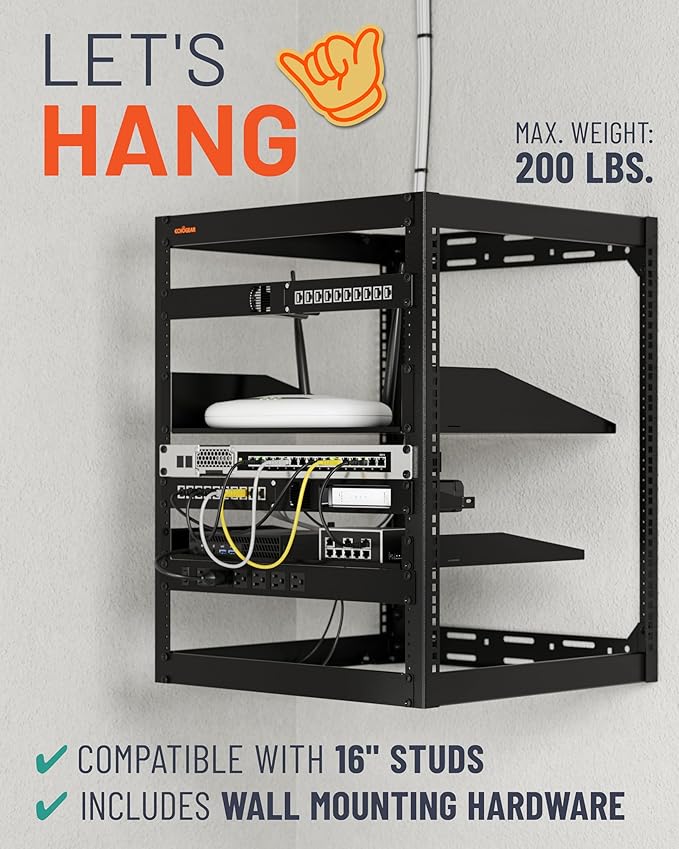 ECHOGEAR 15U Open Frame Rack for Servers & AV Gear - Image 4