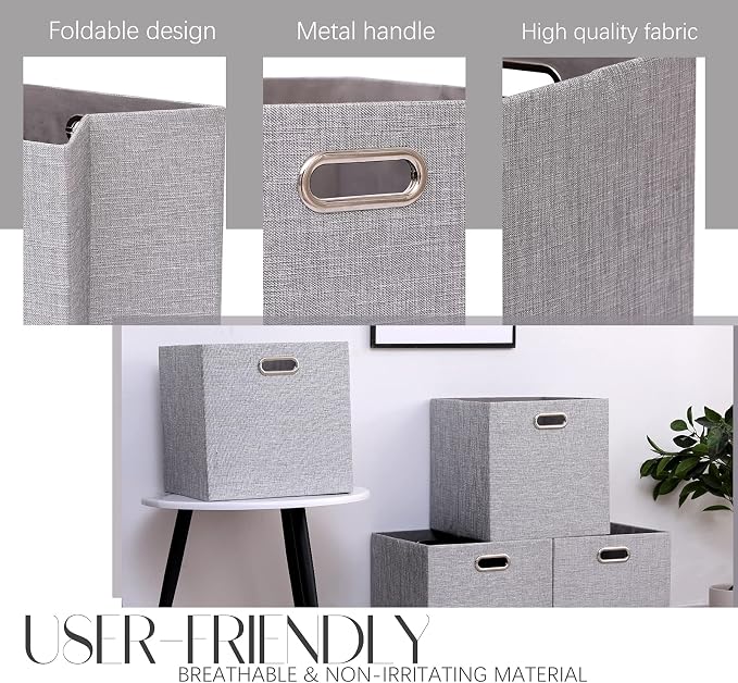 Cube Storage Bins 13×13x13 Inch Linen Foldable Box - Image 3