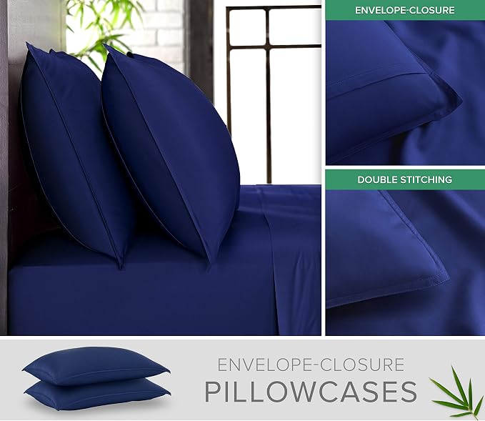 Queen Pillowcases by Pure Bamboo, Genuine 100% Organic Viscose Derived from - Image 2
