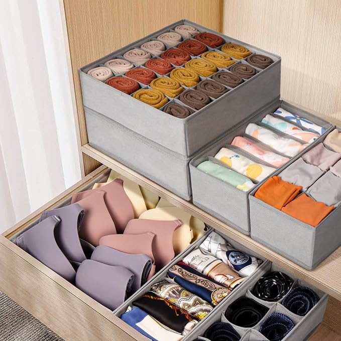 Drawer Organizer Clothes, 8 Pack Dresser Organizer Bins - Image 6