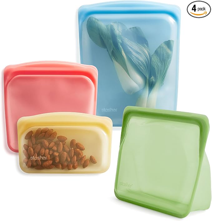 Stasher Premium Silicone Reusable Food Storage Bags, Lunch Bag, Travel by Stasher