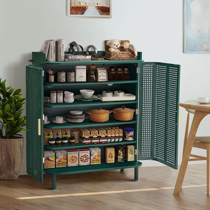 ORRD Shoe Cabinet, 5 Tier Boho Wooden Shoe Storage Organizer Cabinet - Image 6