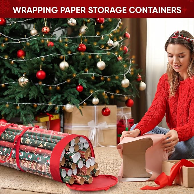 BALEINE Christmas Wrapping Paper Organizer Storage - Image 6