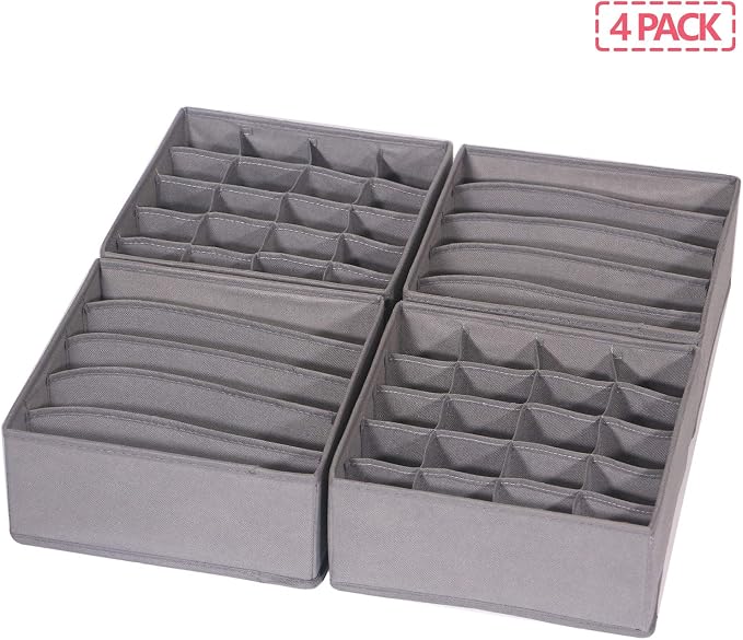 DIOMMELL 4 Pack Foldable Cloth Storage Box Closet Dresser Drawer Organizer - Image 7