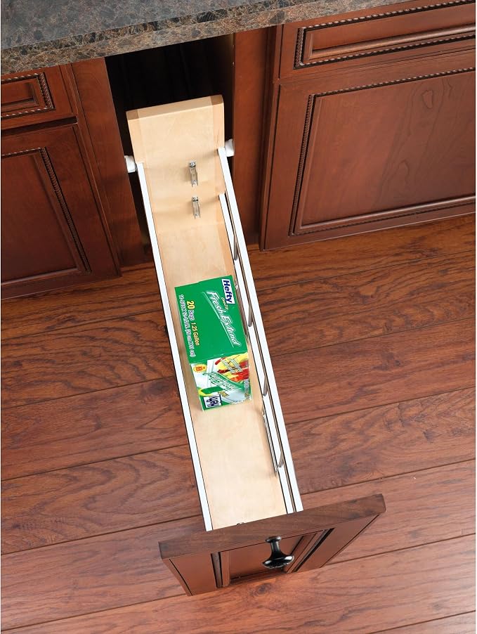 Rev-A-Shelf 8" Pullout Wooden Bakeware Organizer Shelf - Image 5
