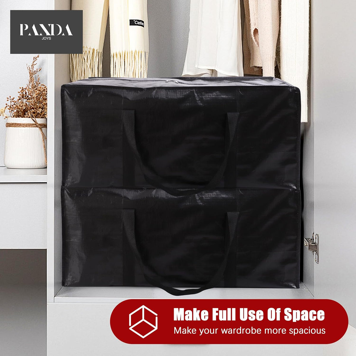 Extra Large Moving Bags with Zippers & Carrying Handles, Heavy-Duty