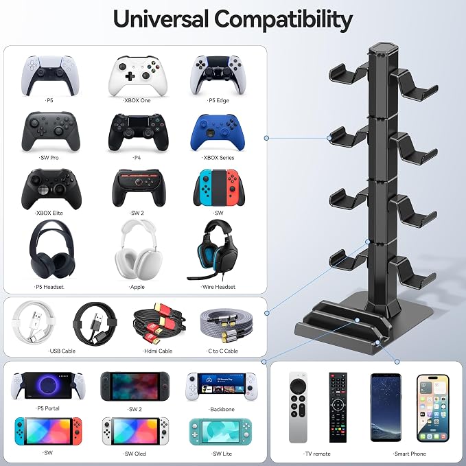 Gaming Headset & Controller Holder Stand - Image 2