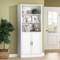 71.4" Tall Bookshelf with Cabinet, 5-Tier Floor Standing Bookcase with Doors & by BORNOON