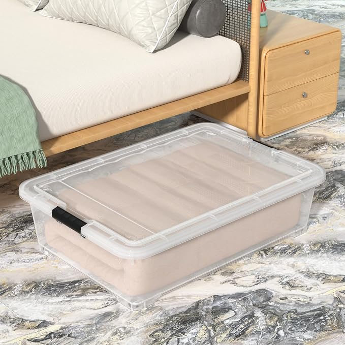 3-Pack 50 L Plastic Under Bed Storage - Image 5