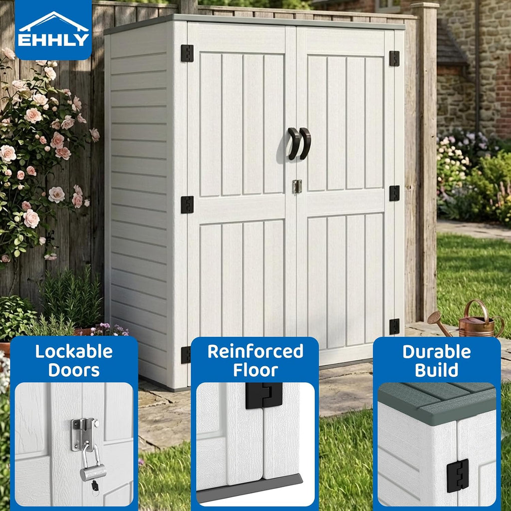Vertical Resin Storage Shed, 60 Cuft Garden Tool Sheds & Outdoor