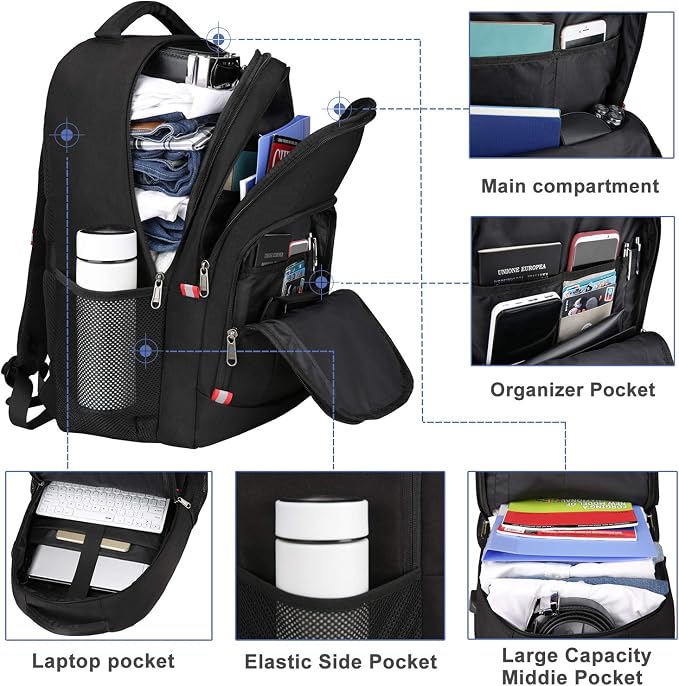 Della Gao Laptop Backpack for Men, Large Anti-Theft Business Travel Backpack - Image 2