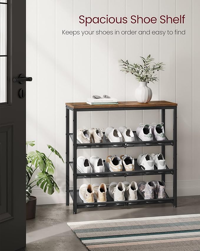 VASAGLE Shoe Rack for Entryway, 4-Tier Shoe Rack Organizer - Image 4