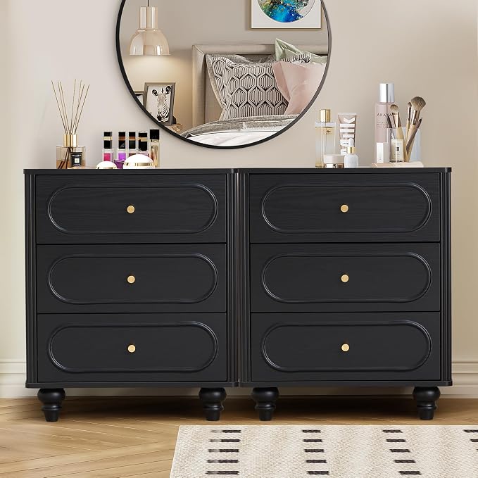 Fluted 3 Drawer Dresser for Bedroom, Modern Mid Century Chest of Drawers - Image 8