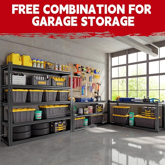 Heavy Duty Garage Shelving, 5-Tier Storage Rack 3000LBS Capacity 48" W x 72" H - Image 9