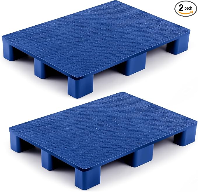 2 Pcs Plastic Pallet for Basement Storage Easy Stack Lightweight Floor Pallet by Vercraft