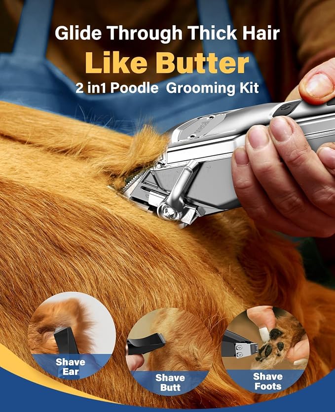 oneisall Dog Grooming Kit for Heavy Thick Hair&Coats/Low Noise Rechargeable - Image 3