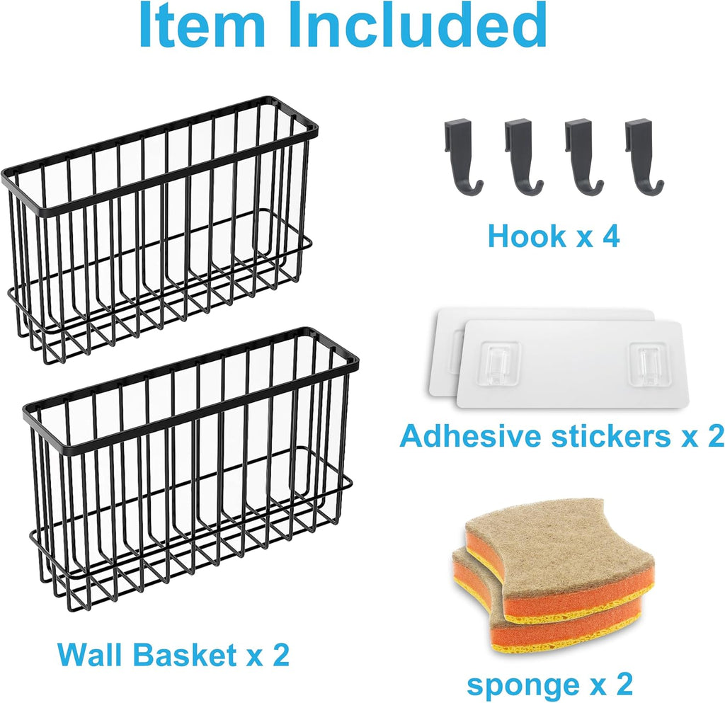Cabinet Door Organizer Basket 2 Pack, Foil and Plastic Wrap Organizer