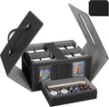 Trading Card Storage Box with Commander Display, Holds 400+ Double-Sleeved Cards by UAUZA