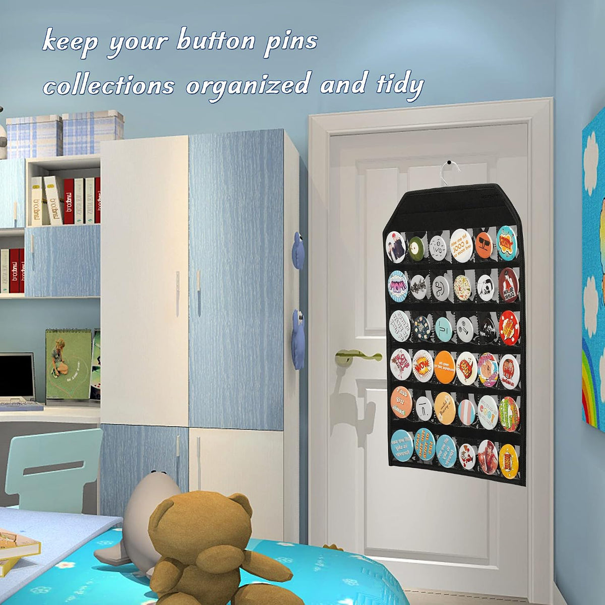 PACMAXI Wall Hanging Badge Button Pins Organizer Display Storage Stand