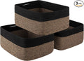 Storage Baskets for Organizing 3 Pack, Woven Baskets for Shelves, Closet by OIASKET