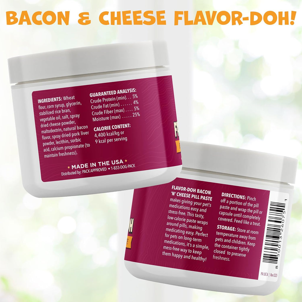Pack Approved Flavor-Doh - Bacon n' Cheese Pill Wrap for Dogs - 4.2oz