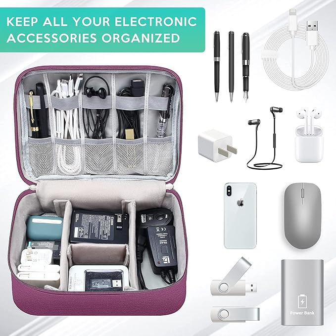 Electronics Organizer Travel Cable Organizer Bag Waterproof Portable Digital - Image 3