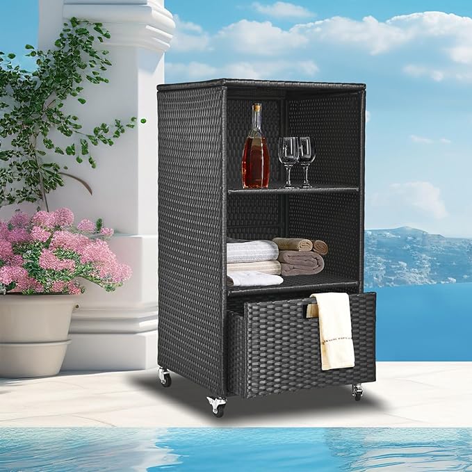 Outdoor Towel Rack for Pool Outdoor Pool Towel Storage Cabinet by PatioNovagarden