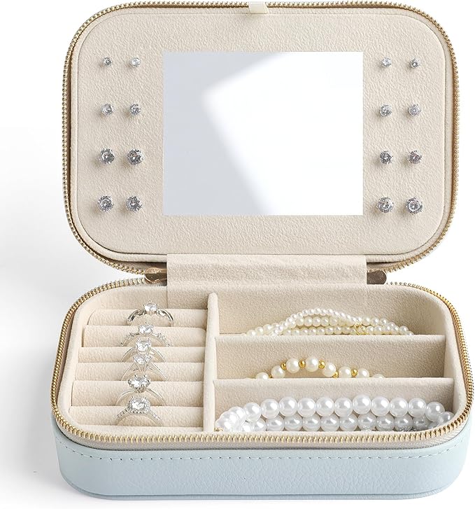 Genuine Leather Travel Jewelry Organizer Case - Image 7