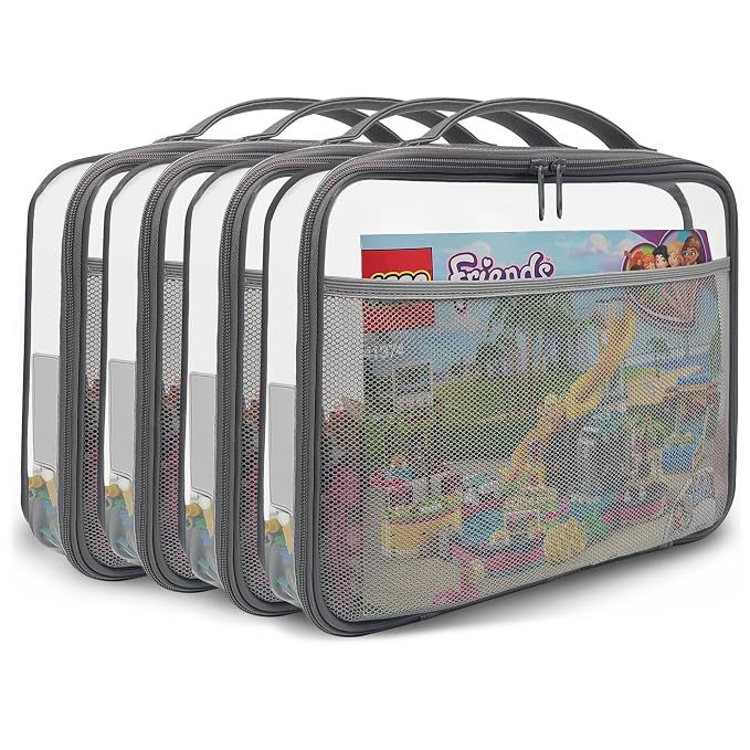 holay 4 Packs PVC Zippered Blocks Set, Board game Storage Organizer Case by OrganizeYourLifeWithholay