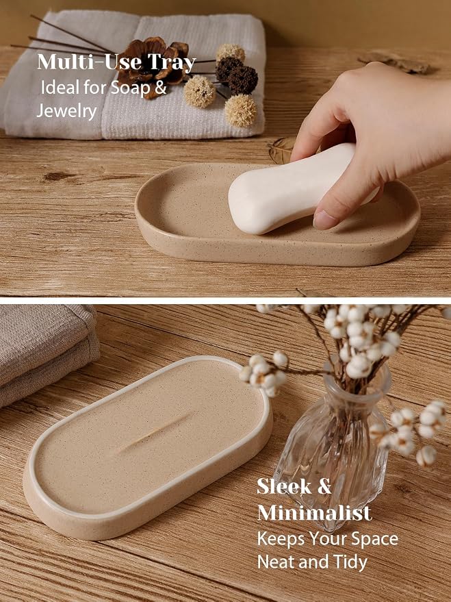 INGOFIN 3 Pcs Ceramic Bathroom Accessory Set - Image 4