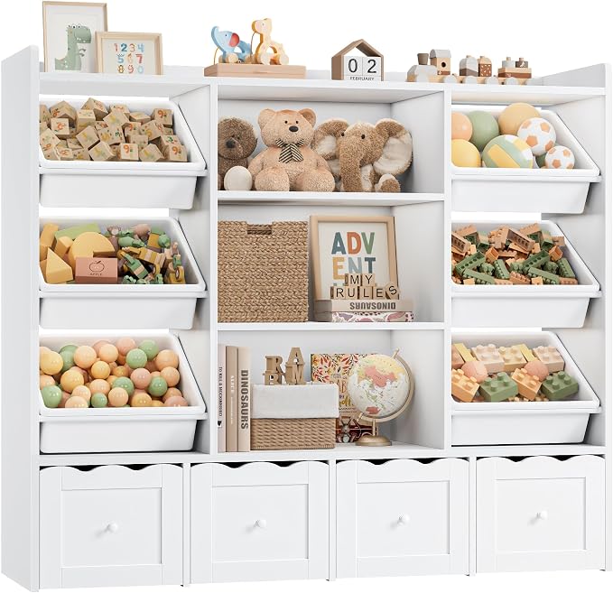 HITHOS 55" W Kids Toy Storage Organizer, Large Toy Box - Image 8