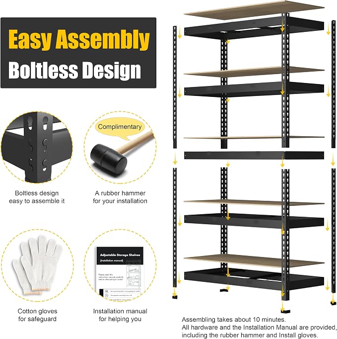 PrimeZone 2 Pack Storage Shelves 48" x 24" x 72" - Image 5