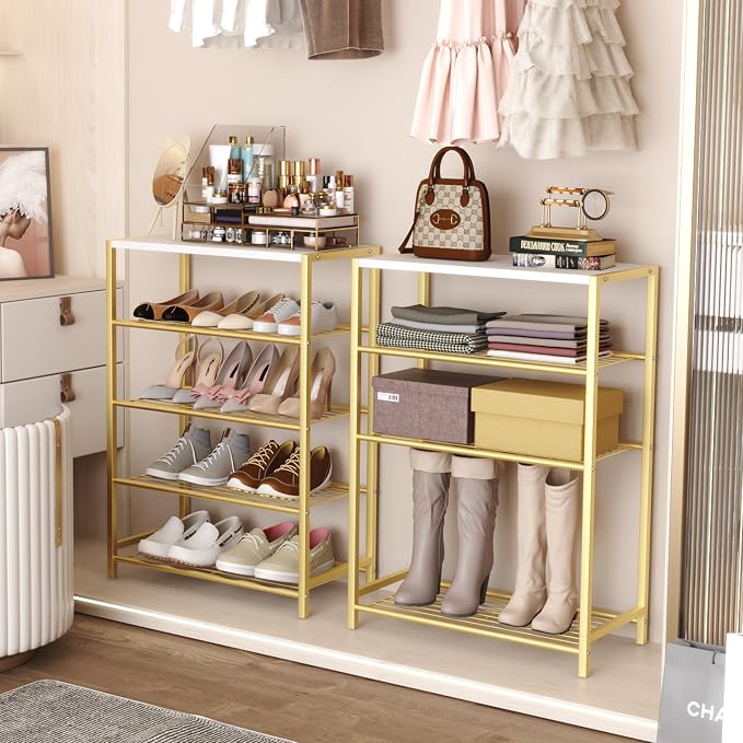 HOMEFORT 5-Tier Shoe Rack, Shoe Storage Shelf, Industrial Shoe Tower, Narrow - Image 2