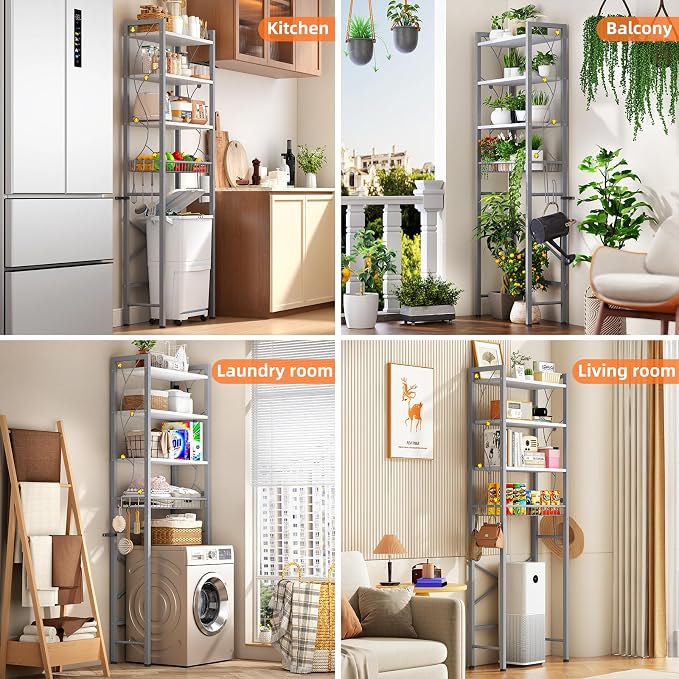 Over-The-Toilet Storage Rack, 4-Tier Bathroom Organizer Shelf Over Toilet - Image 4