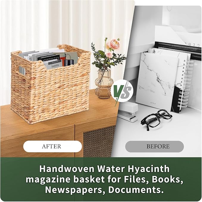 Magazines Holders, Handwoven Magazine Basket - Image 4