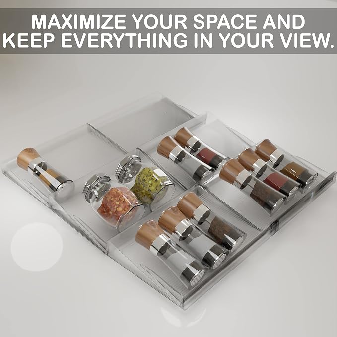 BaHoki Essentials 3 Tier Spice Rack- Kitchen Drawer Organizer - Image 4
