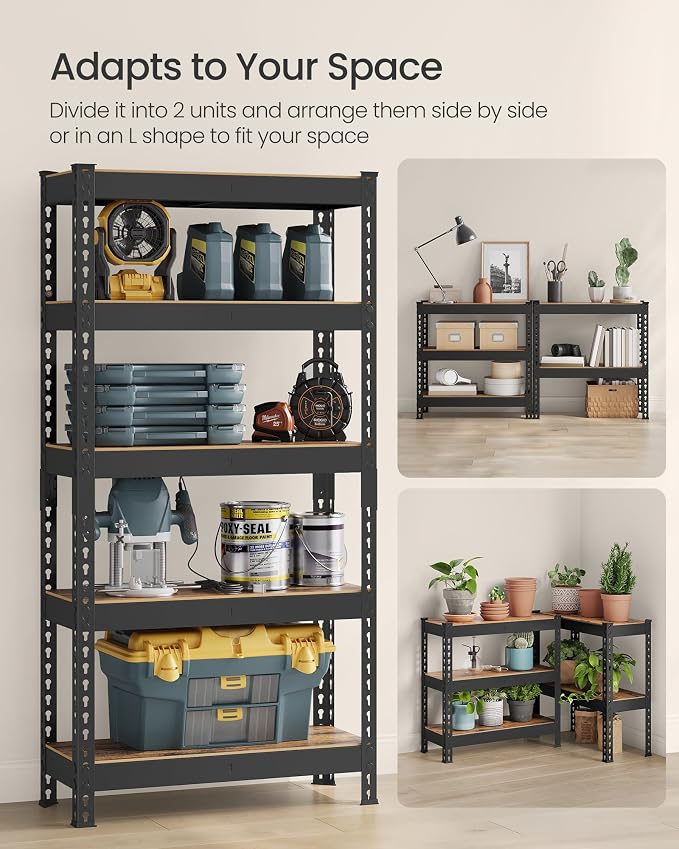 SONGMICS 5-Tier Storage Shelves, Load 2310 lb, Garage Storage, Boltless Assembly - Image 7