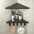Grout in Shower Shelves with Hooks, 304 Stainless Steel Corner Bathroom Shelf by Bernkot