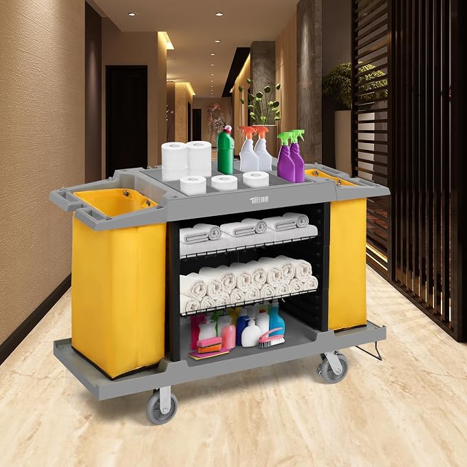 Premium Hotel & Housekeeping Cart on Wheels, 154LBS Multifunctional Commercial - Image 9
