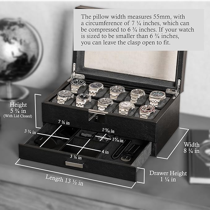 ROTHWELL 10-Slot Watch Box in Leather - Image 2