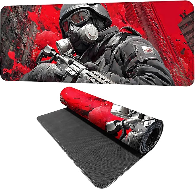 Tactical Soldier Gaming Mouse Pad – 31.5" x 11.8" Extended Desk Mat by THISFIND