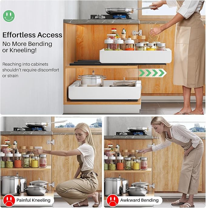Pull out Cabinet Organizer, Wider Expandable Heavy Duty Slide out Drawers Fixed - Image 8