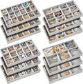 Junkin 12 Pcs Jewelry Tray Velvet Stackable Jewelry Organizer Trays Divided by Junkin