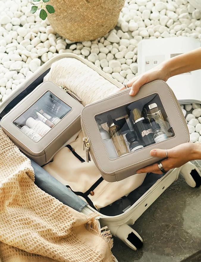 Popvibe Clear Makeup Bag Travel Cosmetic Case Transparent Toiletry Bag - Image 6