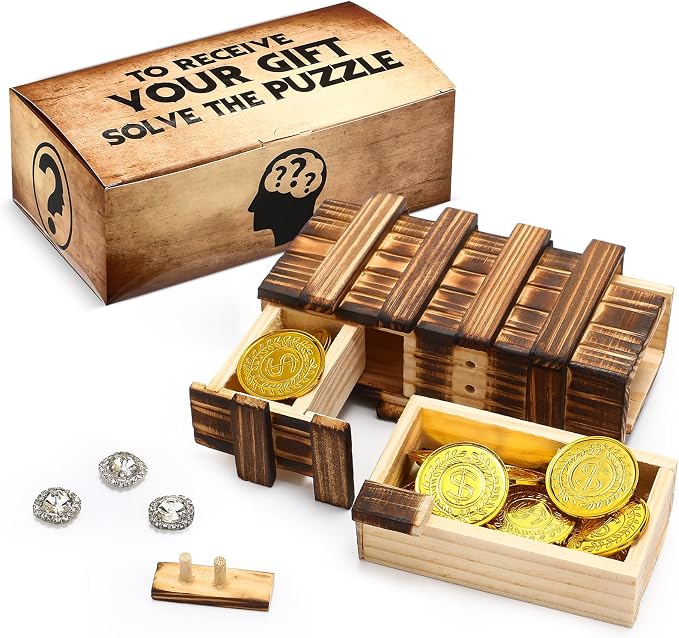 Gejoy Secret Puzzle Box Cash Gift Wooden Puzzle Box by Unknown