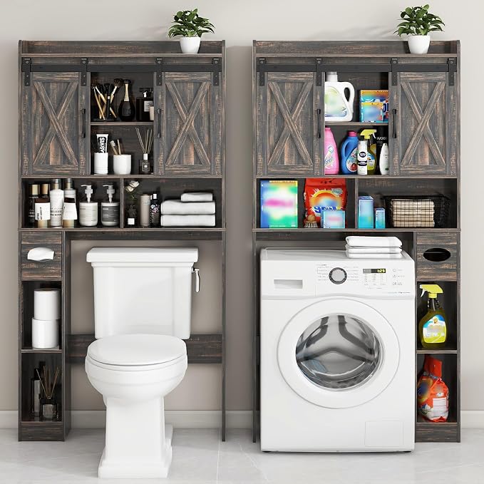 Vabches Over The Toilet Storage Cabinet, Farmhouse Storage Cabinet Over Toilet - Image 7