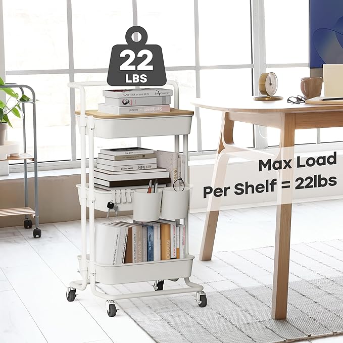DTK 3 Tier Rolling Utility Cart - Image 5